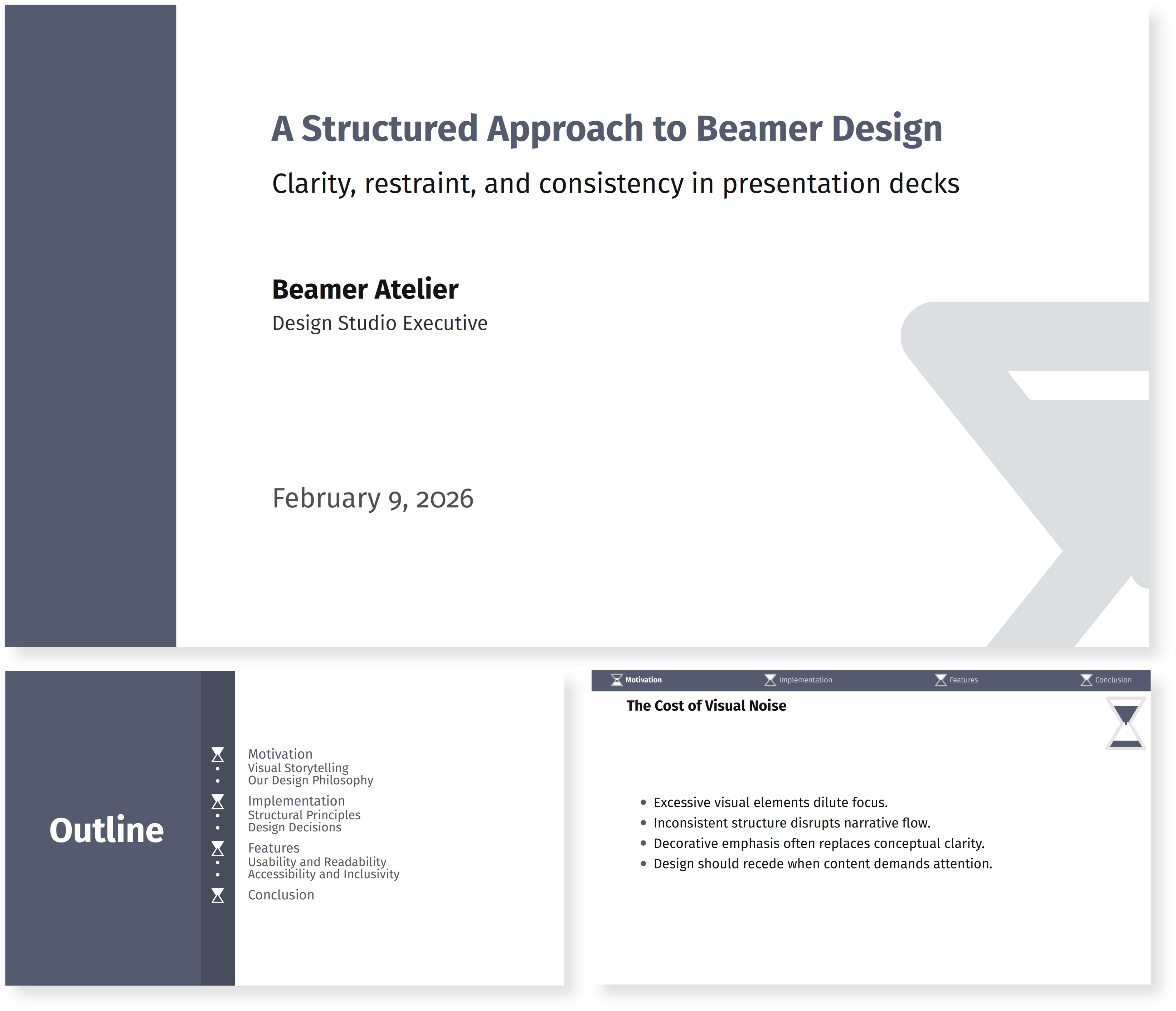 Hourglass Beamer theme preview