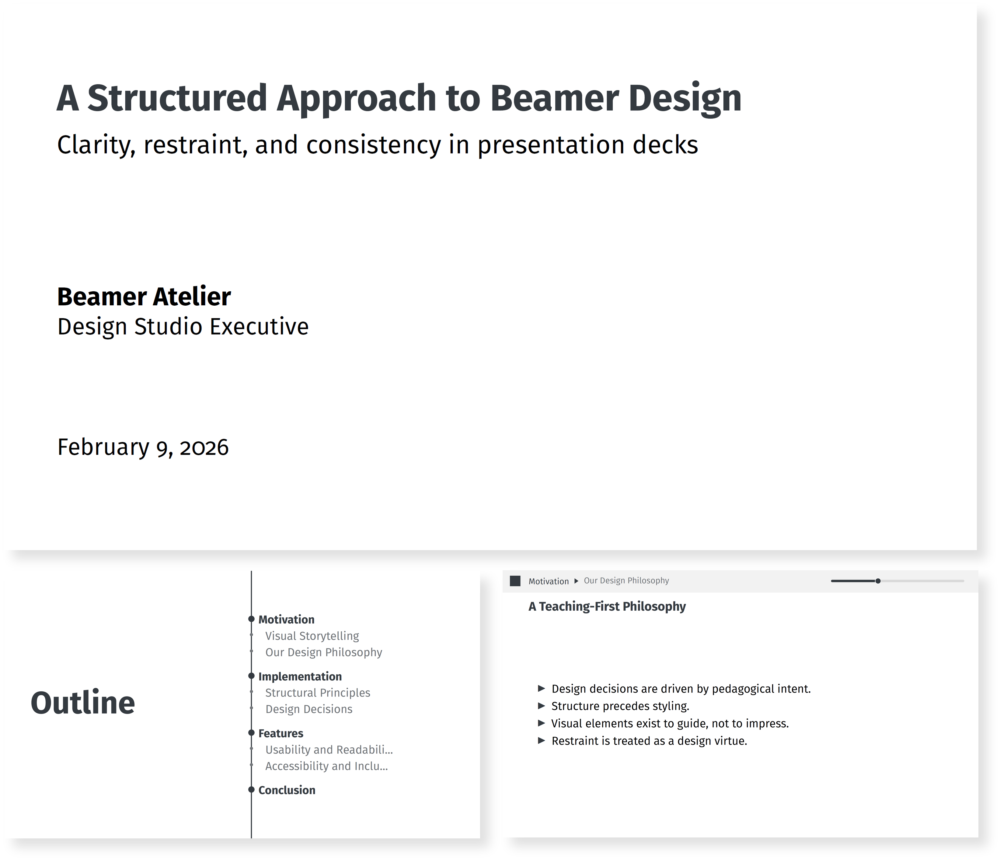 Minimalistic Beamer theme preview