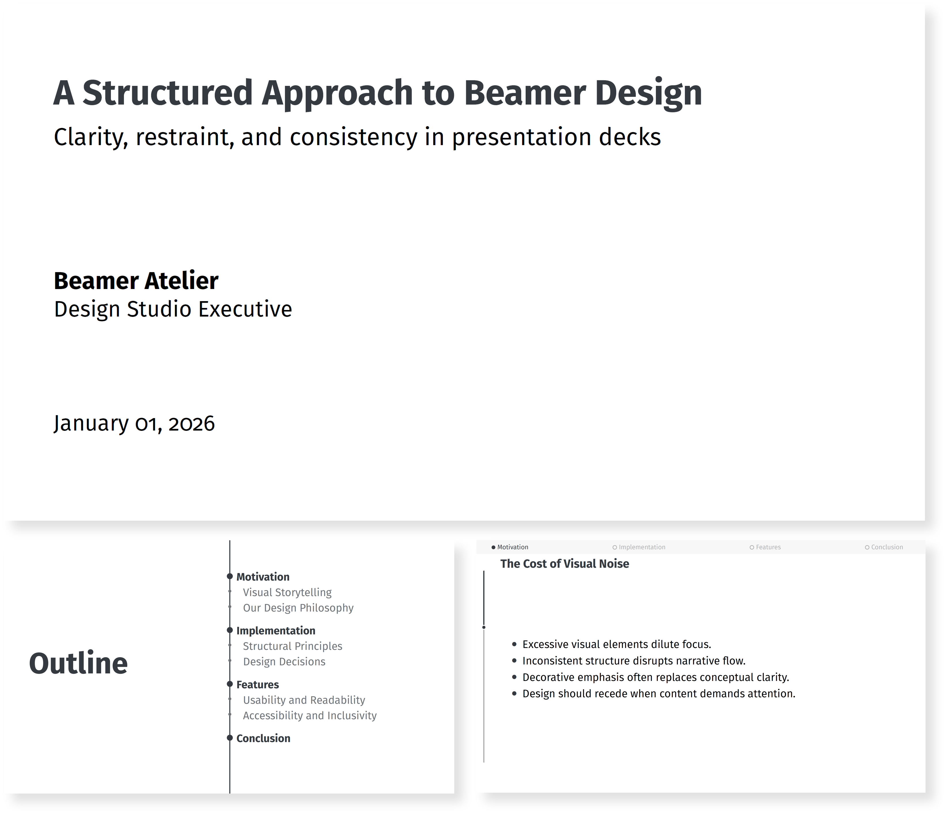 Minimalistic Beamer theme preview